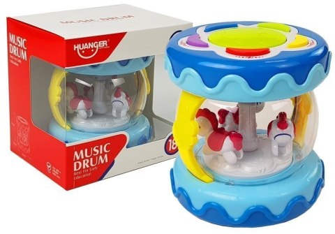 LEAN Toys Kolorowy bębenek z Karuzelką Odgłosy Zwierząt LEAN Toys Kolorowy bębenek z Karuzelką Odgłosy Zwierząt