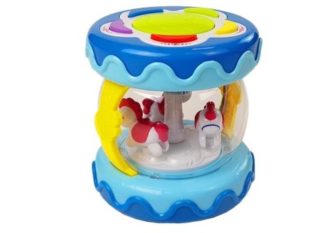 LEAN Toys Kolorowy bębenek z Karuzelką Odgłosy Zwierząt LEAN Toys Kolorowy bębenek z Karuzelką Odgłosy Zwierząt