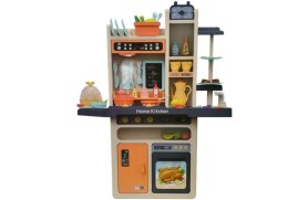 LEAN Toys Kuchnia Dziecięca Pomarańczowa Warzywa Akcesoria Sztucce