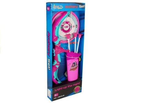LEAN Toys Łuk z Tarczą + 3 Strzały na Przyssawki Różowy LEAN Toys Łuk z Tarczą + 3 Strzały na Przyssawki Różowy
