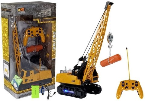 LEAN Toys Pojazd Budowlany Dźwig Zdalnie Sterowany RC Ruchome Ramie Światła Żółty LEAN Toys Pojazd Budowlany Dźwig Zdalnie Sterowany RC Ruchome Ramie Światła Żółty