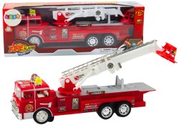 LEAN Toys Wóz Strażacki Czerwony Z Wysięgnikiem Światła Dźwięki