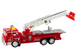 LEAN Toys Wóz Strażacki Czerwony Z Wysięgnikiem Światła Dźwięki
