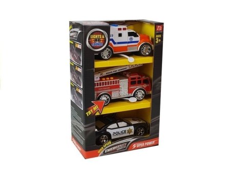 LEAN Toys Zestaw Aut Służby Specjalne Straż Pożarna Policja LEAN Toys Zestaw Aut Służby Specjalne Straż Pożarna Policja