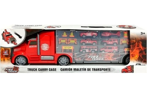LEAN Toys Ciężarówka Straży Pożarnej Sorter Walizka z Autkami Helikopter Czerwona LEAN Toys Ciężarówka Straży Pożarnej Sorter Walizka z Autkami Helikopter Czerwona