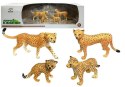 LEAN Toys Gepard Figurki Edukacyjne Dzikie Zwierzęta 4 Sztuki Sawanna