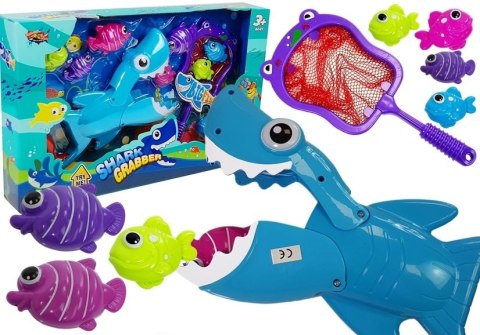 LEAN Toys Gra Kąpielowa Rekin Łowca Rybek Siatka Podbierak LEAN Toys Gra Kąpielowa Rekin Łowca Rybek Siatka Podbierak