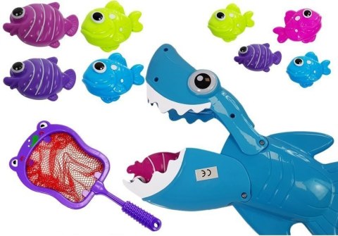LEAN Toys Gra Kąpielowa Rekin Łowca Rybek Siatka Podbierak LEAN Toys Gra Kąpielowa Rekin Łowca Rybek Siatka Podbierak