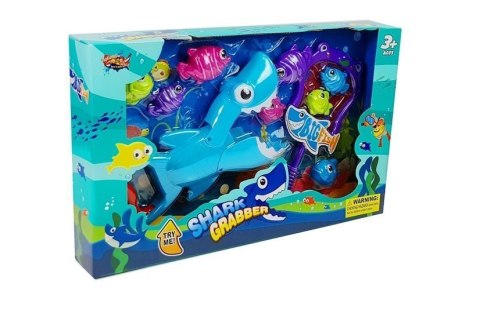 LEAN Toys Gra Kąpielowa Rekin Łowca Rybek Siatka Podbierak LEAN Toys Gra Kąpielowa Rekin Łowca Rybek Siatka Podbierak