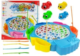 LEAN Toys Gra Zręcznościowa Łowienie Rybek 4 Wędki Niebieska