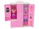 LEAN Toys Lalka z Ubrankami Garderobą Pokój Meble Szafa Łóżko Akcesoria