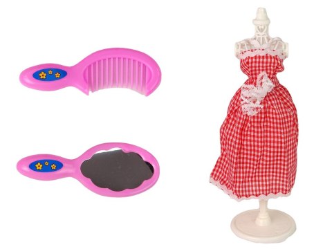 LEAN Toys Lalka z Ubrankami Garderobą Pokój Meble Szafa Łóżko Akcesoria LEAN Toys Lalka z Ubrankami Garderobą Pokój Meble Szafa Łóżko Akcesoria