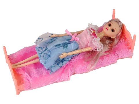 LEAN Toys Lalka z Ubrankami Garderobą Pokój Meble Szafa Łóżko Akcesoria LEAN Toys Lalka z Ubrankami Garderobą Pokój Meble Szafa Łóżko Akcesoria