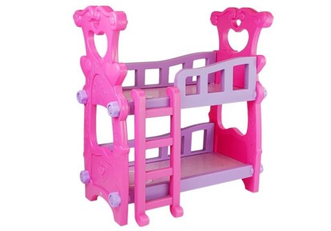 LEAN Toys Łóżeczko Piętrowe dla Lalek Różowe LEAN Toys Łóżeczko Piętrowe dla Lalek Różowe
