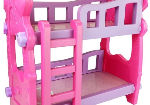 LEAN Toys Łóżeczko Piętrowe dla Lalek Różowe LEAN Toys Łóżeczko Piętrowe dla Lalek Różowe