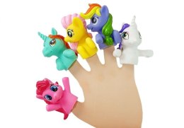 LEAN Toys Nakładki na palce Kucyki Pacynki Jednorożec 5 elem.