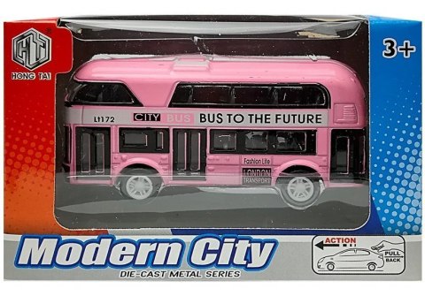LEAN Toys Piętrowy Autobus Napęd Naciągowy 4 Kolorów LEAN Toys Piętrowy Autobus Napęd Naciągowy 4 Kolorów