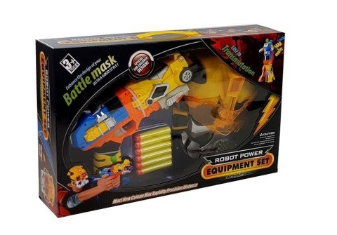 LEAN Toys Pistolet na Strzałki Piankowe Robot 2w1 Maska LEAN Toys Pistolet na Strzałki Piankowe Robot 2w1 Maska