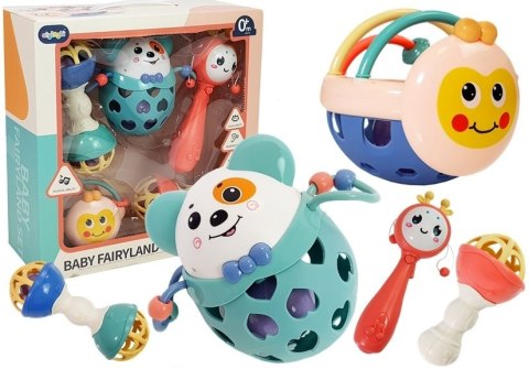 LEAN Toys Zestaw Grzechotek Miękkie Gryzak 5 szt LEAN Toys Zestaw Grzechotek Miękkie Gryzak 5 szt