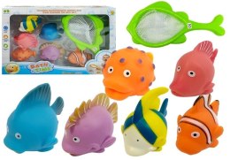 LEAN Toys Zestaw Gumowych Rybek do Kąpieli Strzelają Wodą