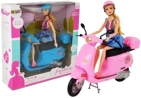 LEAN Toys Zestaw Lalka Ze Skuterem Kask Długie Włosy Różowy LEAN Toys Zestaw Lalka Ze Skuterem Kask Długie Włosy Różowy