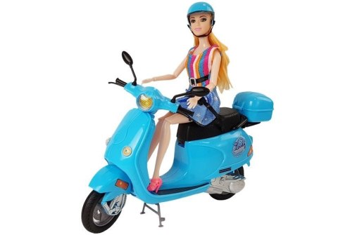 LEAN Toys Zestaw Lalka Ze Skuterem Kask Długie Włosy Różowy LEAN Toys Zestaw Lalka Ze Skuterem Kask Długie Włosy Różowy