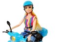 LEAN Toys Zestaw Lalka Ze Skuterem Kask Długie Włosy Różowy