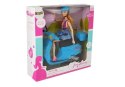 LEAN Toys Zestaw Lalka Ze Skuterem Kask Długie Włosy Różowy