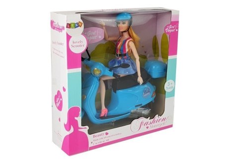 LEAN Toys Zestaw Lalka Ze Skuterem Kask Długie Włosy Różowy LEAN Toys Zestaw Lalka Ze Skuterem Kask Długie Włosy Różowy