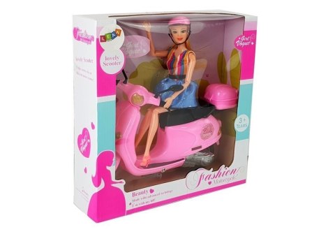 LEAN Toys Zestaw Lalka Ze Skuterem Kask Długie Włosy Różowy LEAN Toys Zestaw Lalka Ze Skuterem Kask Długie Włosy Różowy