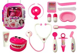 LEAN Toys Zestaw Lekarski w Walizce Stetoskop Lusterko Biały