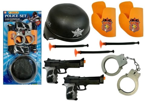 LEAN Toys Zestaw Policyjny Pistolety na Strzałki Kajdanki LEAN Toys Zestaw Policyjny Pistolety na Strzałki Kajdanki