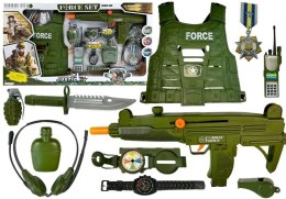 LEAN Toys Zestaw Wojskowy Pistolet Odgłosy Strzelania Naciąg
