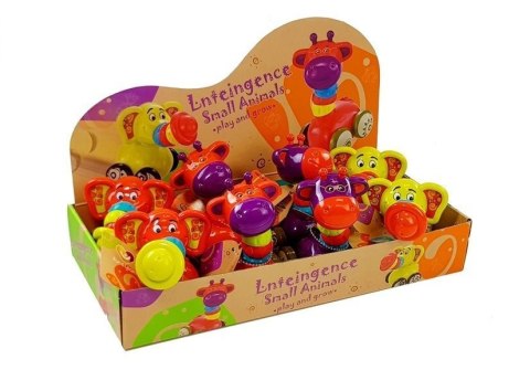 LEAN Toys Zwierzęta na kółkach Żyrafa Czerwona Słoń Żółty LEAN Toys Zwierzęta na kółkach Żyrafa Czerwona Słoń Żółty