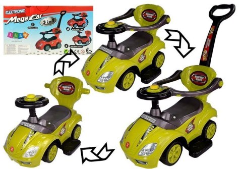 LEAN CARS Jeździk z Pchaczem Mega Car 3w1 Żółty LEAN CARS Jeździk z Pchaczem Mega Car 3w1 Żółty