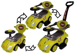 LEAN CARS Jeździk z Pchaczem Mega Car 3w1 Żółty