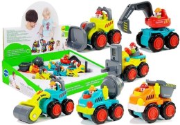 LEAN Toys Autko Budowlane Dla Malucha Betoniarka Walec Spychacz Wywrotka5 Rodzajów