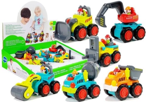 LEAN Toys Autko Budowlane Dla Malucha Betoniarka Walec Spychacz Wywrotka5 Rodzajów LEAN Toys Autko Budowlane Dla Malucha Betoniarka Walec Spychacz Wywrotka5 Rodzajów