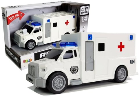 LEAN Toys Auto Ambulans z napędem Karetka Pogotowia 1:20 z dźwiękiem LEAN Toys Auto Ambulans z napędem Karetka Pogotowia 1:20 z dźwiękiem