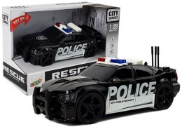 LEAN Toys Auto Policja z Naciągiem, Światłami i Dźwiękami 1:20