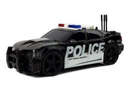 LEAN Toys Auto Policja z Naciągiem, Światłami i Dźwiękami 1:20