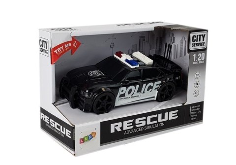 LEAN Toys Auto Policja z Naciągiem, Światłami i Dźwiękami 1:20 LEAN Toys Auto Policja z Naciągiem, Światłami i Dźwiękami 1:20