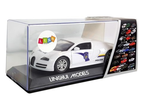 LEAN Toys Auto Sportowe Policyjne Policja z Napędem Dźwięk Światła Białe LEAN Toys Auto Sportowe Policyjne Policja z Napędem Dźwięk Światła Białe
