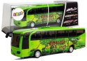 LEAN Toys Autobus Park Jurajski Dinozaury Zielony z Naciągiem Dźwięk Światła