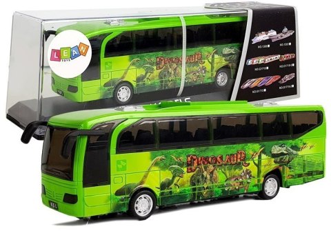 LEAN Toys Autobus Park Jurajski Dinozaury Zielony z Naciągiem Dźwięk Światła LEAN Toys Autobus Park Jurajski Dinozaury Zielony z Naciągiem Dźwięk Światła