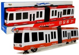 LEAN Toys Autobus Przegubowy z Napędem Frykcyjnym Czerwony
