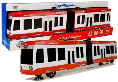 LEAN Toys Autobus Przegubowy z Napędem Frykcyjnym Czerwony LEAN Toys Autobus Przegubowy z Napędem Frykcyjnym Czerwony