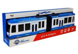 LEAN Toys Autobus Przegubowy z Napędem Frykcyjnym Niebieski