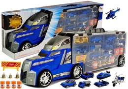 LEAN Toys Ciężarówka z Autkami Policja Garaż Walizka Plansza Do Gry