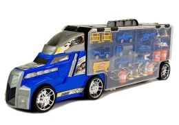 LEAN Toys Ciężarówka z Autkami Policja Garaż Walizka Plansza Do Gry